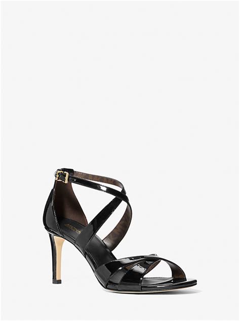 michael kors kinsley 35h9skyf21|Kinsley Faux Patent Leather Sandal .